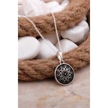 Sümer Telkari Mardin Güneşi Tasarım 925 Ayar Gümüş Kolye 7793