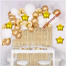 Çıtı Pıtı Store Gold Beyaz Aşk Balon Zinciri