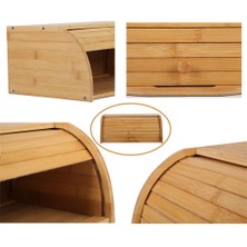 Balsa Bambu Açılır Kapanır Kapaklı Ekmek Kutusu 38X19CM