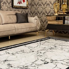 Araz Deco Gri Mermer Desenli Kaymaz Taban Örgü Dokuma Halı