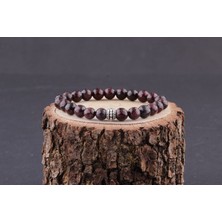 Sertifikalı Granat Lal Doğal Taş Bileklik 8 MM21