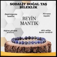 Sertifikalı Sodalit Doğal Taş Bileklik 8 MM17