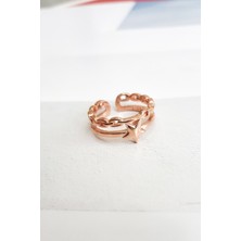 Zincir Kemerli Star Gümüş Yüzük