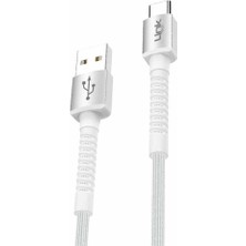 Linktech K552 Type-C USB Metal Başlı Data/şarj Kablosu 3A 1mt