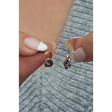 Nereze 925 Ayar Gümüş Minik Mistik Topaz Tektaş Küpe