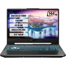 Asus Tuf Gaming F15 FX506HC-HN409 Intel Core i5 11400H 8 GB 512 GB SSD RTX 3050 144 Hz FreeDos 15.6" FHD Taşınabilir Bilgisayar