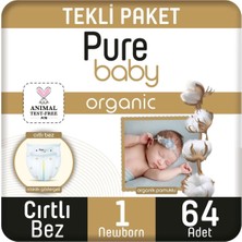 Sleepy Pure Baby Organik Bebek Bezi 2li Jumbo 1 Beden 2-5 kg 64 Adet