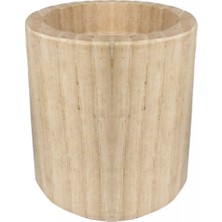 Hayaller Dükkanı 5 Adet Ağaç Kütük Tealight Mumluk Silindir Naturel Pk:1