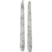 Karaca Home Marble 2'li Beyaz Şamdan Mum