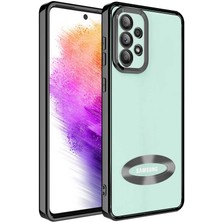 Fibaks Samsung Galaxy A33 5g Kılıf Logo Gösteren Parlak Kenarlı Kamera Lens Korumalı Şeffaf Omega Silikon Kapak