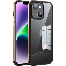 Xstep Case Xstepcase Sulada Minrui Serisi iPhone 14 Şok Geçirmez Elektrokaplatma Metal Çerçeve Yüksek Şeffaflık Tpu+Temperli Cam Arka Koruyucu Telefon Kabuğu (Yurt Dışından)