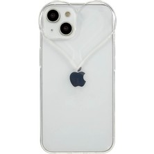 Xstep Case Xstepcase iPhone 14 Için Fingerprint Anti-Farrint Tpu Yumuşak Cep Telefon Kılıfı Kalp Şeklinde Kamera Koruma Telefon Kapağı (Yurt Dışından)