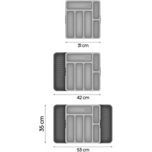 DEYHOME Çekmece İçi Kaşıklık Organizer Çift Taraflı Uzayabilen Pratik Kaşıklık Düzenleyici