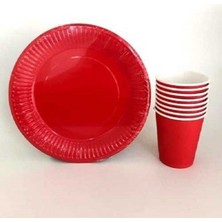 Çıtı Pıtı Store Kırmızı Tabak-Bardak Set