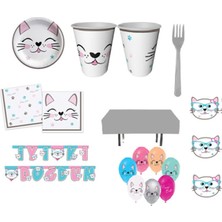 Çıtı Pıtı Store Miss Cat Kedi Doğum Günü Parti Seti - Kedili Tabak Bardak Peçete