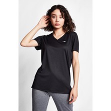 Lescon Siyah Kadın Kısa Kollu T-Shirt 23S-2208-23B