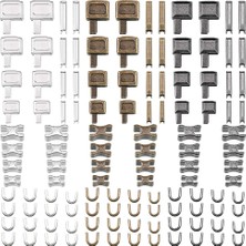 Gorgeous 120 Parça Metal Fermuar Başlı Sürgü, 4 Boyutlu Fermuarlı Alt Sürgüler Tutucu Ekleme Pimi, Fermuar Stoper Onarım Aracı Kiti (Yurt Dışından)