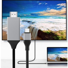 Gorgeous Tip-C - HDMI Uyumlu Adaptör Kablosu 60Hz Dizüstü Tablet Projeksiyon İçin Yüksek Çözünürlüklü Kablo Aynı Ekran Kablosu Kırmızı (Yurt Dışından)