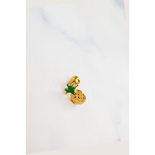 MorMajor Silver Tekli Ithal Pineapple  Gümüş Piercing Küpe
