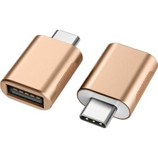 Gorgeous USB C - USB Adaptörü 2'li Paket, Tip C Erkek - USB 3.0 Dişi Adaptör Dizüstü Bilgisayarlar, Şarj Cihazları ve Daha Fazlası İçin Otg Dönüştürücü - Altın (Yurt Dışından)