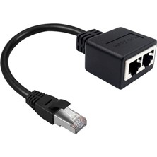 Gorgeous 2'si 1 Arada RJ45 Bölücü Lan Ethernet Ağı RJ45 Konnektör Genişletici Adaptör Kablosu 1 Erkek - 2 Kadın (25 cm.) (Yurt Dışından)