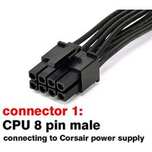 Gorgeous Cpu 8 Pin Erkek - Cpu 8 Pin (4+4) Erkek EPS-12V Corsair Modüler Güç Kaynağı İçin Anakart Güç Adaptörü Kablosu (60 cm.) (Yurt Dışından)