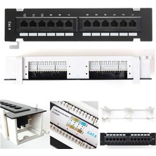 Gorgeous Ağ Araç Kiti 12 Bağlantı Noktalı Cat6 Bağlantı Paneli RJ45 Yüzey Duvara Montaj Braketi ile Ağ Duvara Montaj Rafı (Yurt Dışından)