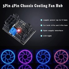 Gorgeous 3-Pin 4-Pin Fan Adaptörü Pwm Pc Kasa Soğutma Fanı Hub 8-Yollu Bölücü 6-Pin Güç Bağlantı Noktalı 12V Hız Kontrol Cihazı (Yurt Dışından)