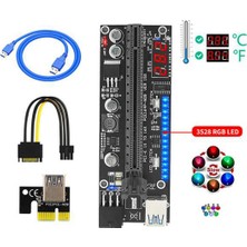 Gorgeous VER15X Plus Pcıe Yükseltici 15X Plus Express 1x - 16X Sata - 6pin Yükseltici Kart Sıcaklık Göstergesi İçin LED (Yurt Dışından)