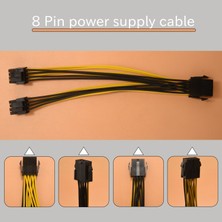 Gorgeous Cpu 8pin Kadın 1 Ila 2 Erkek 4 + 4pin Y Splitter Güç Uzatma Kablosu Kablosu 18AWG 20 cm. (Yurt Dışından)