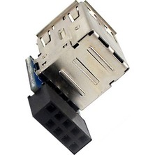 Gorgeous 9-Pin Anakart Çift USB 2.0 Konektörü Siyah Anakart 2 Port USB 2.0 A Dişi Dahili Başlık Adaptörü (Yurt Dışından)