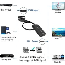 Gorgeous HDMI Kablosu ile HDMI Dönüştürücü Scart Hd Adaptörü 720 P 1080 P Video Ses Dönüştürücü Tv Monitörü Projektör İçin Adapte (Yurt Dışından)