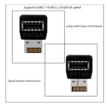 Gorgeous Bilgisayar Anakartı Type-E USB 3.1 Type-E Arayüzü 90 Derece Direksiyon Dirseği Ön Type-C Takılı Adaptör (PH74A) (Yurt Dışından)