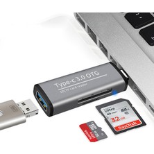 Techmaster USB 3.0 Tf Sd Kart Okuyucu USB Type-C Otg Adaptör ADS-103