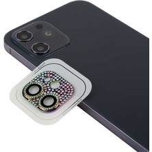 Case 4U Apple iPhone 11 Parıldayan Taşlı Kamera Lens Koruyucu CL-08 Mor - Sarı