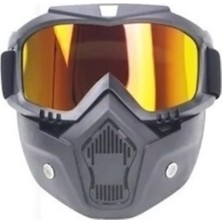 MK Motor 710 Jet Kask Maskesi Motosiklet Kask Maskesi ( Cam Rengi Gold )