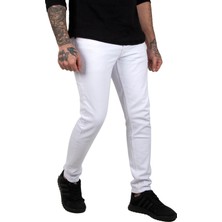 DeepSEA Beyaz Likralı Jeans Skinny Fit Esnek Kot Pantolon 2004157
