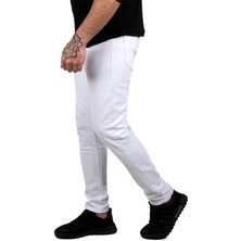 DeepSEA Beyaz Likralı Jeans Skinny Fit Esnek Kot Pantolon 2004157
