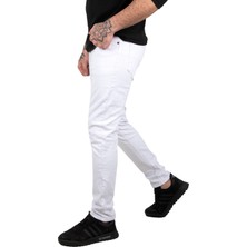 DeepSEA Beyaz Likralı Jeans Skinny Fit Esnek Kot Pantolon 2004157
