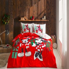 Taç Disney Minnie&mickey Christmas Pamuk Çift Kişilik Nevresim Takımı