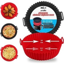 Seram Collection Silikon Pişirme Kalıbı Hava Fritözü Kalıbı Airfryer Aksesuar Tüm Fritözlere Uyumlu