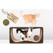 Felidae Oluklu Mukavva Karton, Kedi Tırmalama Kanepesi - XLarge - Koyu Ahşap Rengi (75x36x24cm) Kedi Tırmalama Kartonu, Kedi Tırmalama Direği, Kedi Tırmalama Tahtası, Kedi Tırmalama Lounge