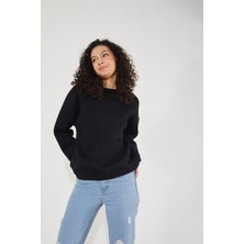 Twenty3  Kadın Bisiklet Yaka Uzun Kollu Basic 3 Iplik Şardonlu Sweatshirt