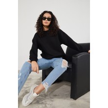 Twenty3  Kadın Bisiklet Yaka Uzun Kollu Basic 3 Iplik Şardonlu Sweatshirt