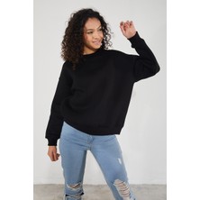 Twenty3  Kadın Bisiklet Yaka Uzun Kollu Basic 3 Iplik Şardonlu Sweatshirt