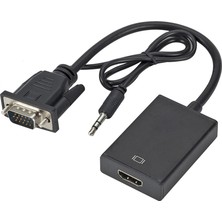 Rob Ada VGA HDMI Dönüştürücü Kablo + Audio Ses Çevirici VGA To HDMI