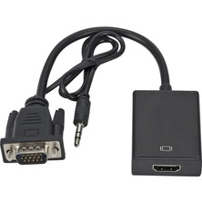 Rob Ada VGA HDMI Dönüştürücü Kablo + Audio Ses Çevirici VGA To HDMI