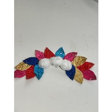 Gönülden Tasarım 25X11 Cmtaşlı Saten Renkli Yapraklı Çiçekli Aplike Yama Arma Aksesuar