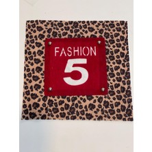 Gönülden Tasarım 21X21 cm Leopar Fashıon 5 Kırmızı Leopar Aplike Aplike Yama Arma Aksesuar