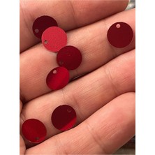 Gönülden Tasarım 1 cm Kırmızı Renk Lazer Kesim Delikli Yuvarlak Pul Çanta Oya Yazma Pulu Aksesuar Pulu 50 gr